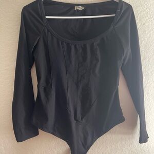 Free People Long-Sleeve Scoop Neck Bodysuit